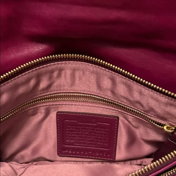 Coach Burgundy Leather Wristlet - Picture 6 of 8